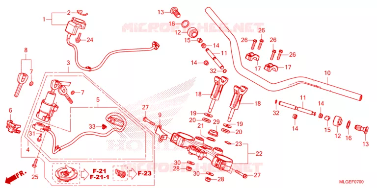 GUIDON - TE DE FOURCHE Honda MOTO 1100 AFRICA-TWIN 2024  CRF1100AP