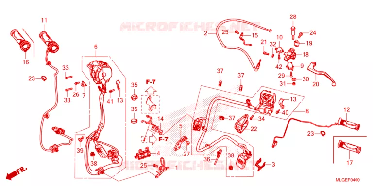 LEVIER DE GUIDON - CABLE - COMMODO Honda MOTO 1100 AFRICA-TWIN 2023  CRF1100AP