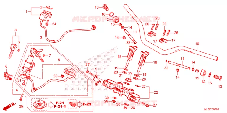 GUIDON - TE DE FOURCHE Honda MOTO 1100 AFRICA-TWIN 2023  CRF1100AP
