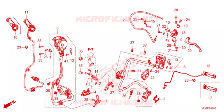 LEVIER DE GUIDON - CABLE - COMMODO Honda MOTO 1100 AFRICA-TWIN 2023  CRF1100AP