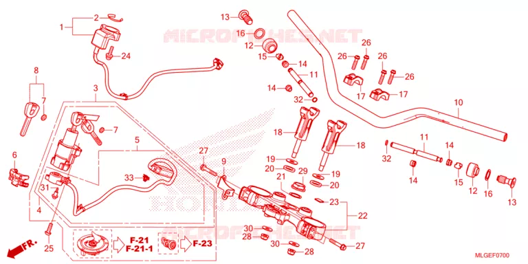 GUIDON - TE DE FOURCHE Honda MOTO 1100 AFRICA-TWIN 2023  CRF1100DP