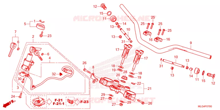 GUIDON - TE DE FOURCHE Honda MOTO 1100 AFRICA-TWIN 2023  CRF1100DP