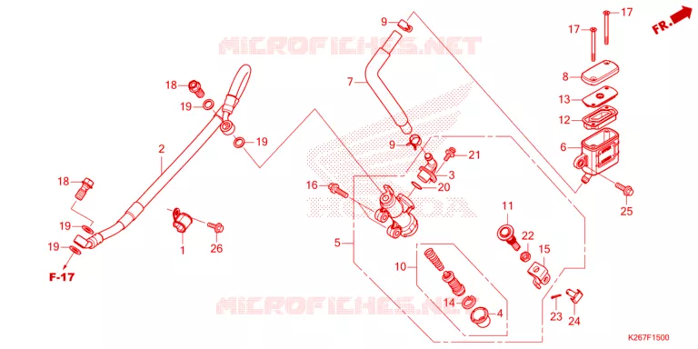 MAITRE CYLINDRE DE FREIN ARRIERE Honda MOTO 125 MSX 2023  MSX125AP