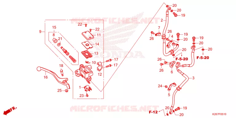 MAITRE CYLINDRE DE FREIN AVANT Honda MOTO 125 MSX 2024  MSX125AP