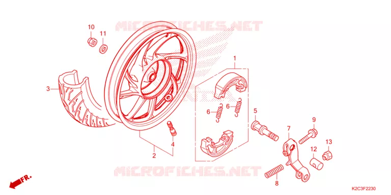 ROUE ARRIERE Honda SCOOTER 110 DIO 2021  NSC110M