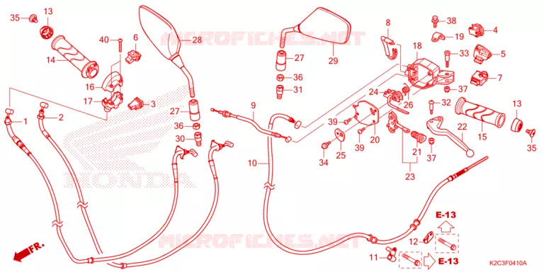 LEVIER DE GUIDON - CABLE - COMMODO Honda SCOOTER 110 VISION 2022  NSC110N