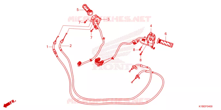 COMMODO - LEVIER - CABLE Honda SCOOTER 350 FORZA 2023  NSS350AP