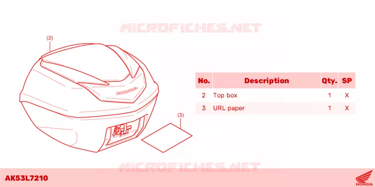TOP CASE B *NHA16P* Honda SCOOTER 350 SH 2023  SH350ASP
