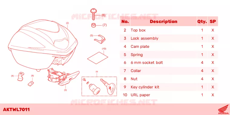 TOP CASE *NHC09M* Honda SCOOTER 350 SH 2023  SH350ASP