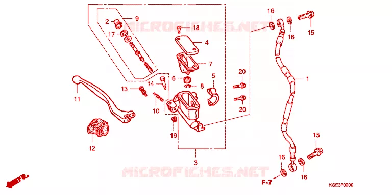 MAITRE CYLINDRE DE FREIN AVANT Honda MOTO 150 CRF 2009  CRF150RB9
