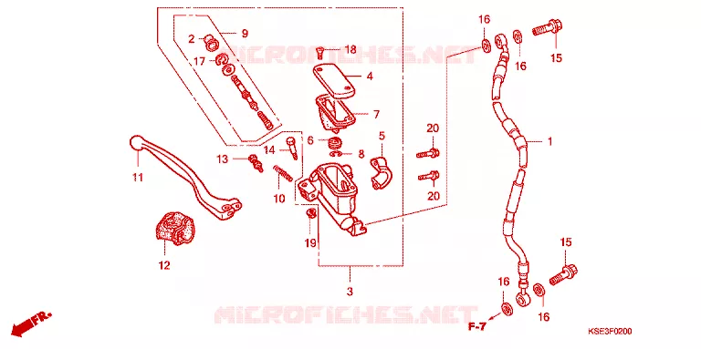 MAITRE CYLINDRE DE FREIN AVANT Honda MOTO 150 CRF 2009  CRF150RB9