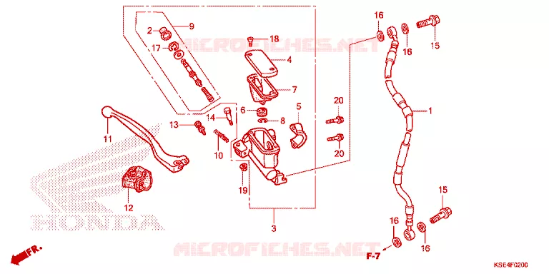 MAITRE CYLINDRE DE FREIN AVANT Honda MOTO 150 CRF 2008  CRF150RB8