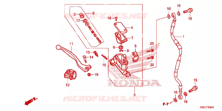 MAITRE CYLINDRE DE FREIN AVANT Honda MOTO 150 CRF 2017  CRF150RBE