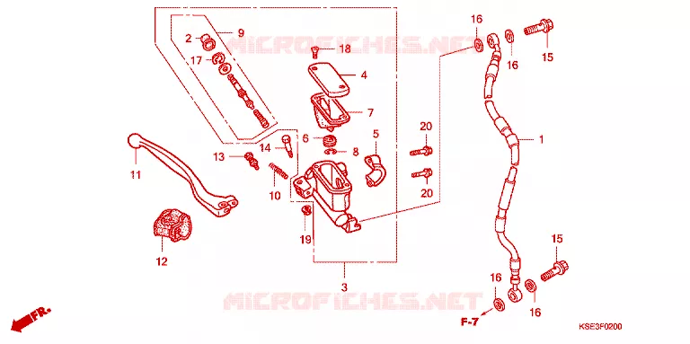 MAITRE CYLINDRE DE FREIN AVANT Honda MOTO 150 CRF 2012  CRF150RC