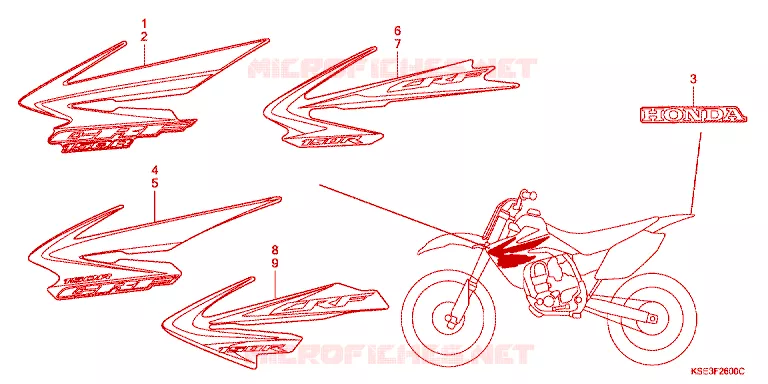AUTOCOLLANTS Honda MOTO 150 CRF 2012  CRF150RC