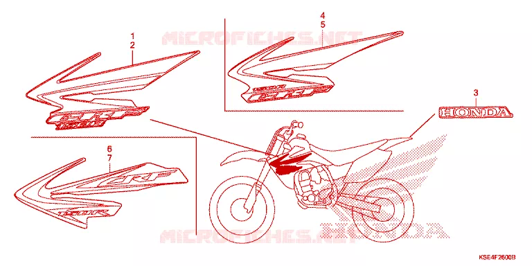 AUTOCOLLANTS Honda MOTO 150 CRF 2007  CRF150RB7