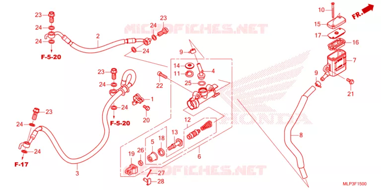 MAITRE CYLINDRE DE FREIN ARRIERE Honda MOTO 500 CL 2023  CL500AP