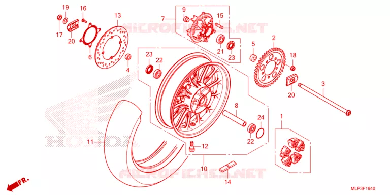 ROUE ARRIERE Honda MOTO 500 CL 2024  CL500AP