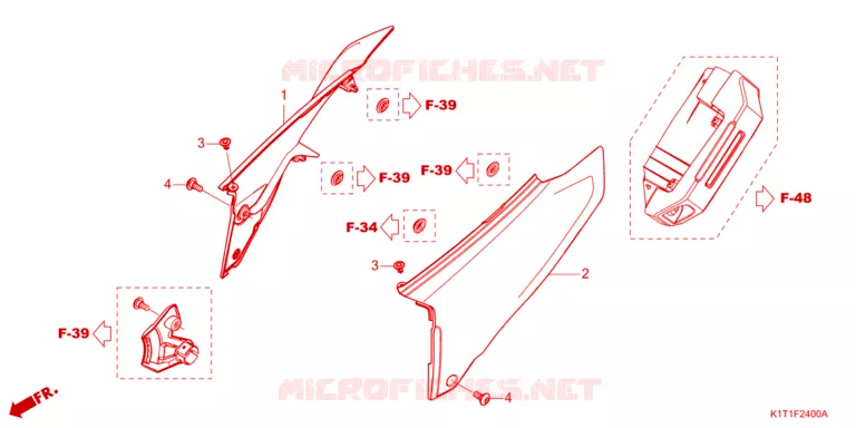 COUVERCLES LATERAUX Honda MOTO 250 CRF 2024  CRF250LAP