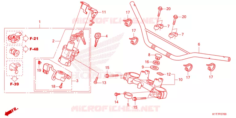 GUIDON - TE DE FOURCHE Honda MOTO 250 CRF 2024  CRF250LAP
