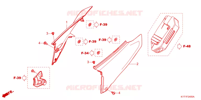 COUVERCLES LATERAUX Honda MOTO 250 CRF 2024  CRF250LRAP