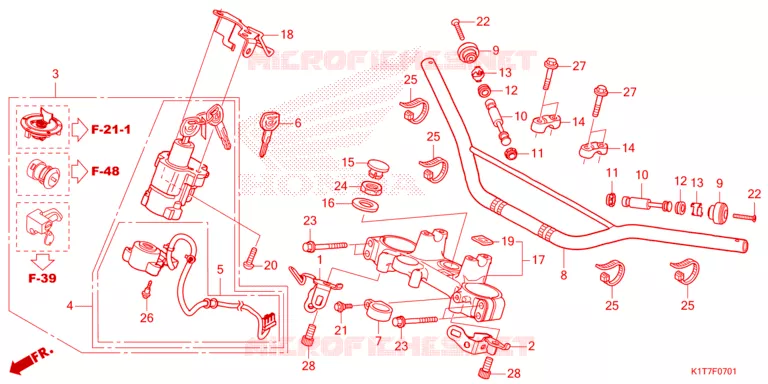 GUIDON - TE DE FOURCHE Honda MOTO 250 CRF 2024  CRF250LRAP