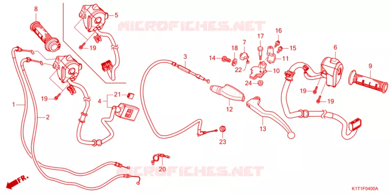 LEVIER / POIGNEE / COMMODO / CABLE Honda MOTO 250 CRF 2023  CRF250LRDP