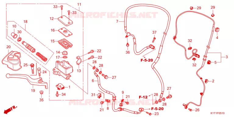 MAITRE CYLINDRE DE FREIN AVANT Honda MOTO 250 CRF 2024  CRF250LRDP