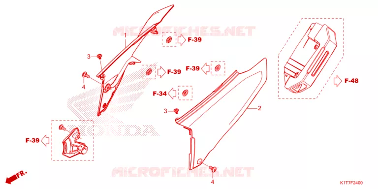 COUVERCLES LATERAUX Honda MOTO 300 CRF 2024  CRF300LAP