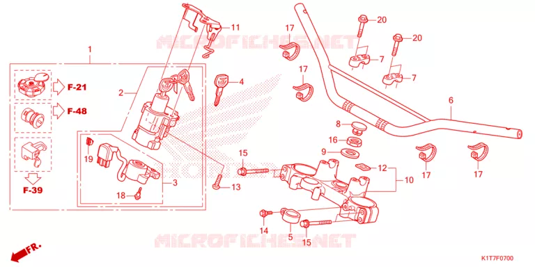 GUIDON - TE DE FOURCHE Honda MOTO 300 CRF 2024  CRF300LAP