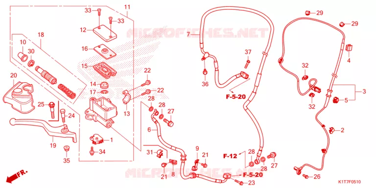 MAITRE CYLINDRE DE FREIN AVANT Honda MOTO 300 CRF 2023  CRF300LAP
