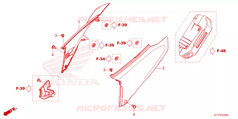 COUVERCLES LATERAUX Honda MOTO 300 CRF 2023  CRF300LAP