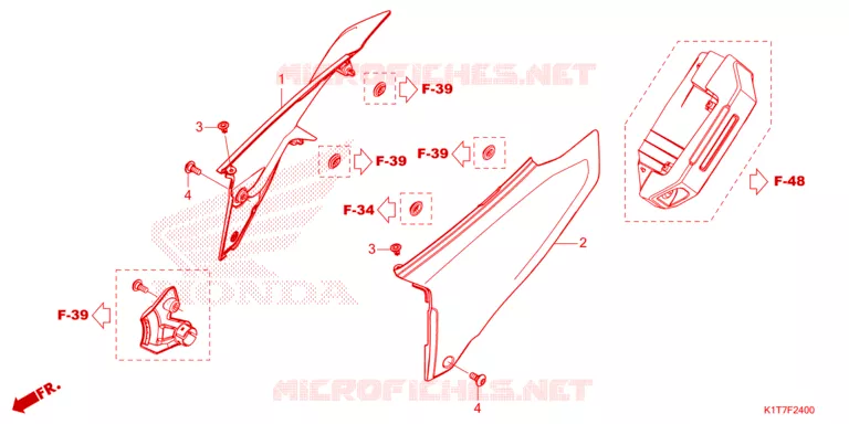COUVERCLES LATERAUX Honda MOTO 300 CRF 2024  CRF300LRAP