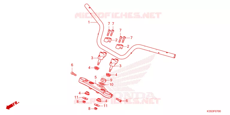 GUIDON - TE DE FOURCHE Honda MOTO 250 CL 2024  CL250AP