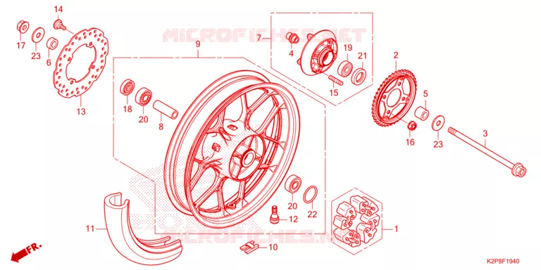 ROUE ARRIERE Honda MOTO 150 RS 2022  FS150FAP_MA