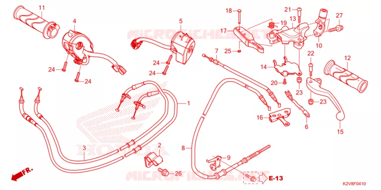 LEVIER DE GUIDON - CABLE - COMMODO Honda SCOOTER 125 VARIO 2024  ACB125CBTP_MA