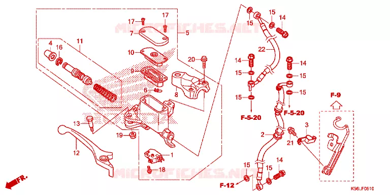 MAITRE CYLINDRE DE FREIN AVANT Honda SCOOTER 150 WINNER 2020  FS150FAL_V