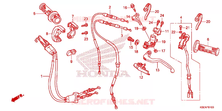 LEVIER DE GUIDON - CABLE - COMMODO Honda MOTO 150 CRF 2013  CRF150RBD