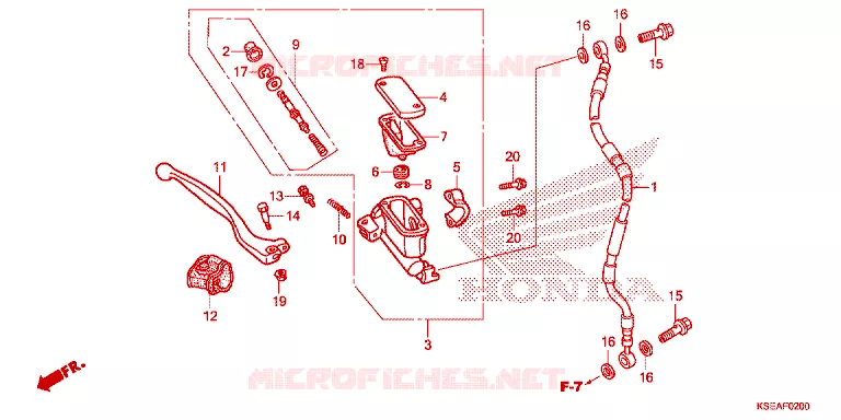 MAITRE CYLINDRE DE FREIN AVANT Honda MOTO 150 CRF 2015  CRF150RBF