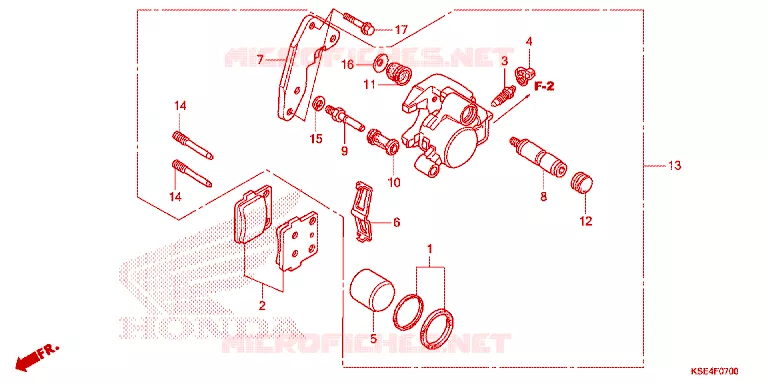 ETRIER DE FREIN AVANT Honda MOTO 150 CRF 2012  CRF150RC