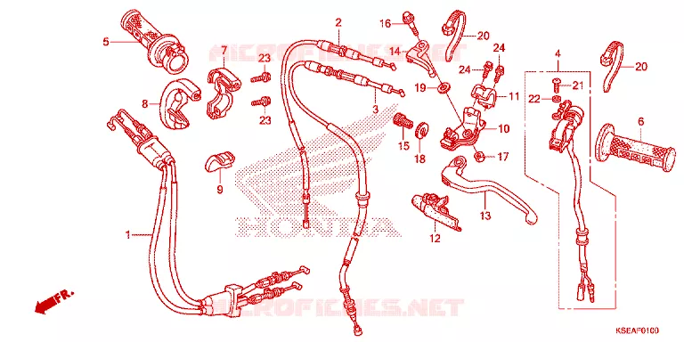 LEVIER DE GUIDON - CABLE - COMMODO Honda MOTO 150 CRF 2016  CRF150RG