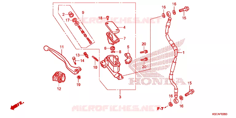 MAITRE CYLINDRE DE FREIN AVANT Honda MOTO 150 CRF 2016  CRF150RG