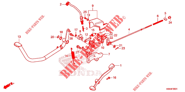 PEDALE (BC110MJ,K,L,N,P) pour Honda BIZ 110 de 2023