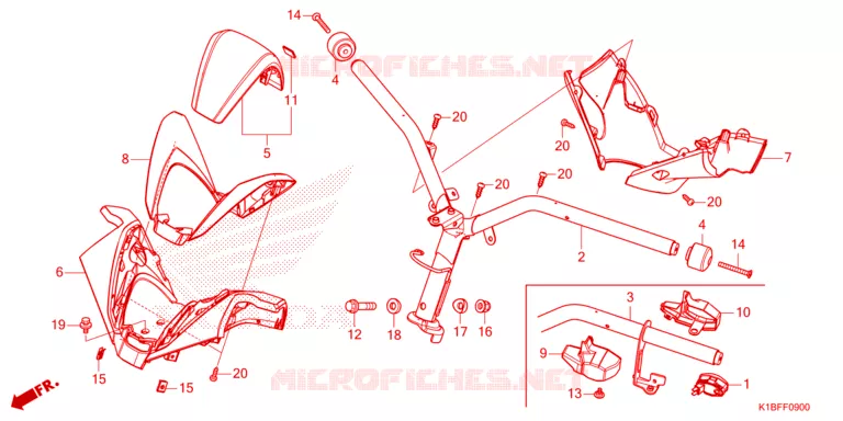 GUIDON - CARENAGE Honda SCOOTER 350 FORZA 2023  NSS350AP