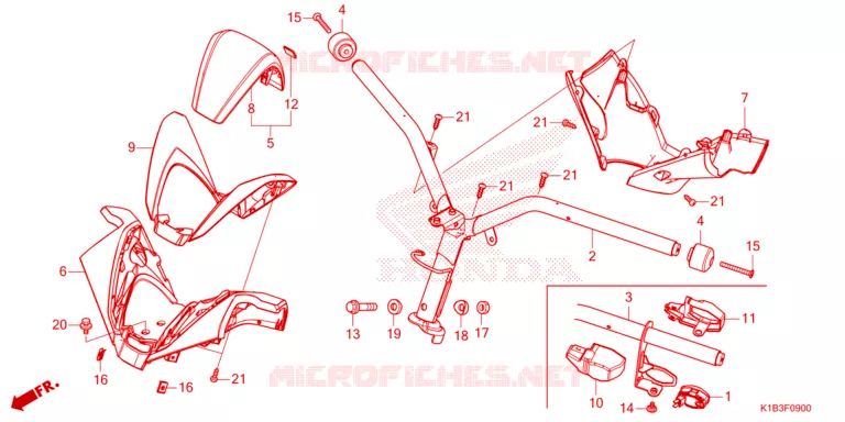 GUIDON - CARENAGE Honda SCOOTER 350 FORZA 2023  NSS350AP
