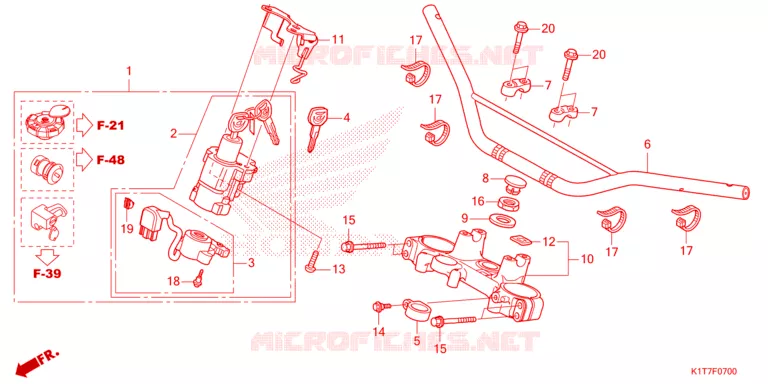 GUIDON - TE DE FOURCHE Honda MOTO 250 CRF 2024  CRF250LP