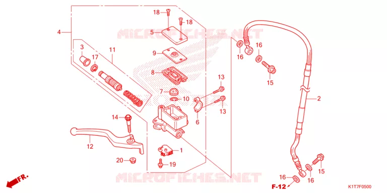 MAITRE CYLINDRE DE FREIN AVANT Honda MOTO 250 CRF 2024  CRF250LP