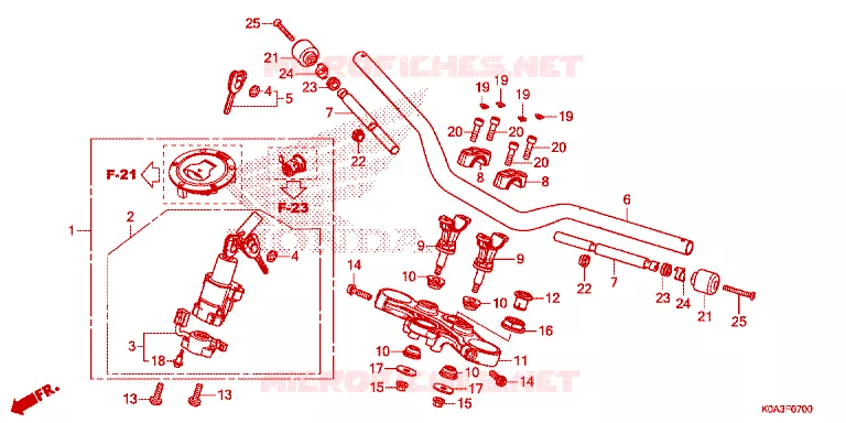 GUIDON - TE DE FOURCHE Honda MOTO 300 CB 2021  CBF300NAM
