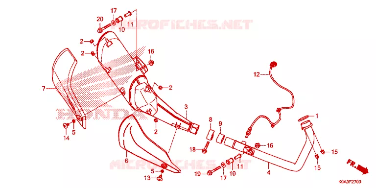 SILENCIEUX D'ECHAPPEMENT Honda MOTO 300 CB 2021  CBF300NAM