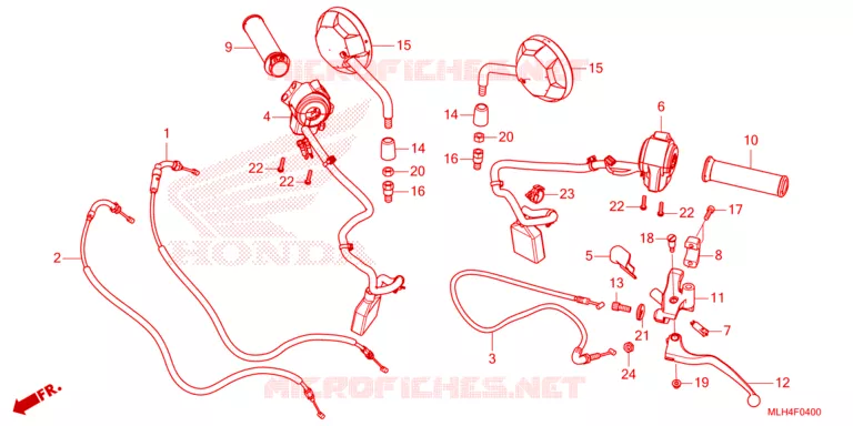 LEVIER DE GUIDON - CABLE - COMMODO Honda MOTO 500 REBEL 2023  CMX500P